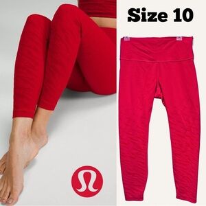 Lululemon (Size 10) Red Wunder Under HR Tight 25" Lunar New Year - EUC - Rare